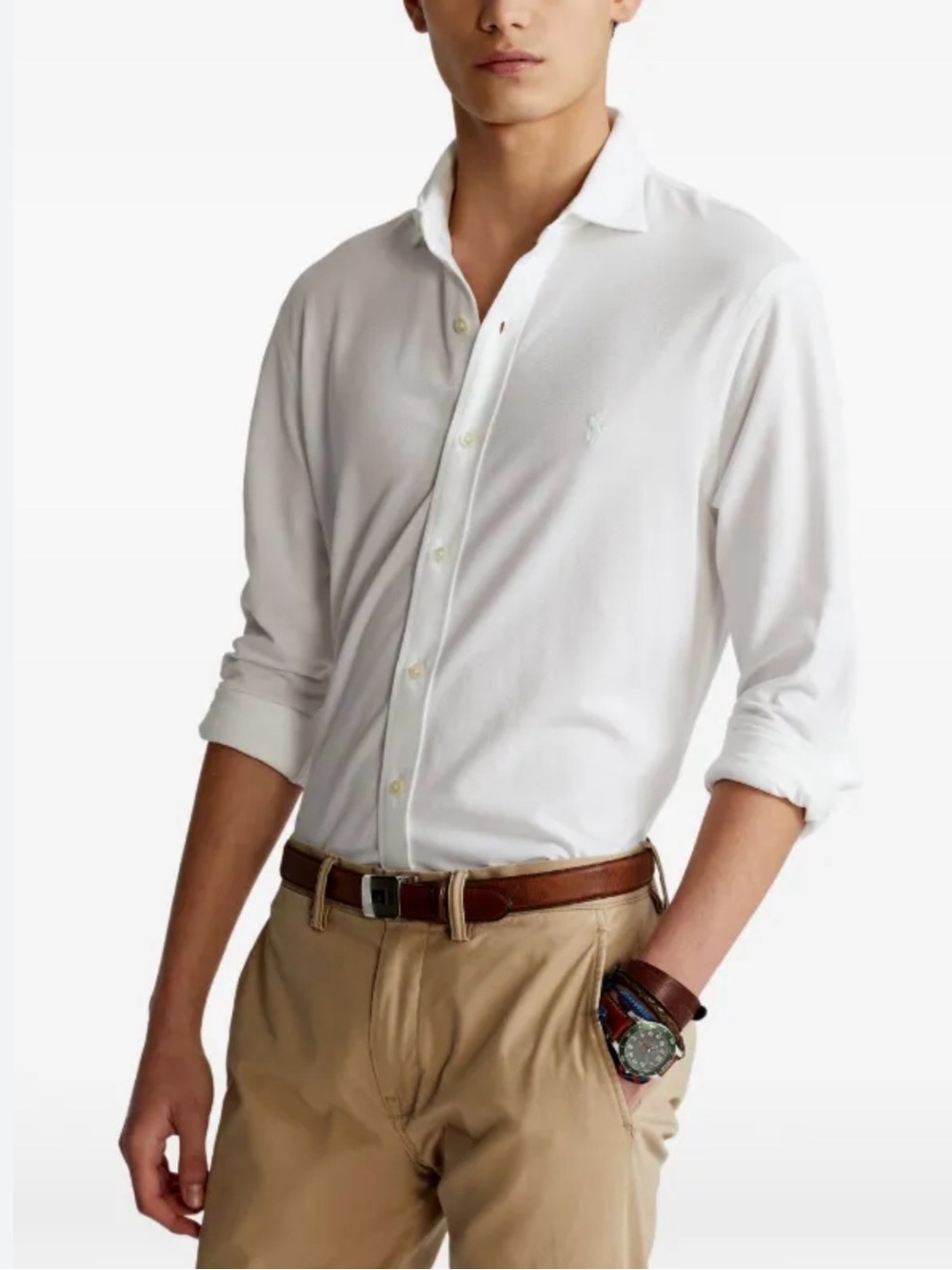 Like New! Polo by Ralph Lauren White Long-Sleeve Button-Down Shirt